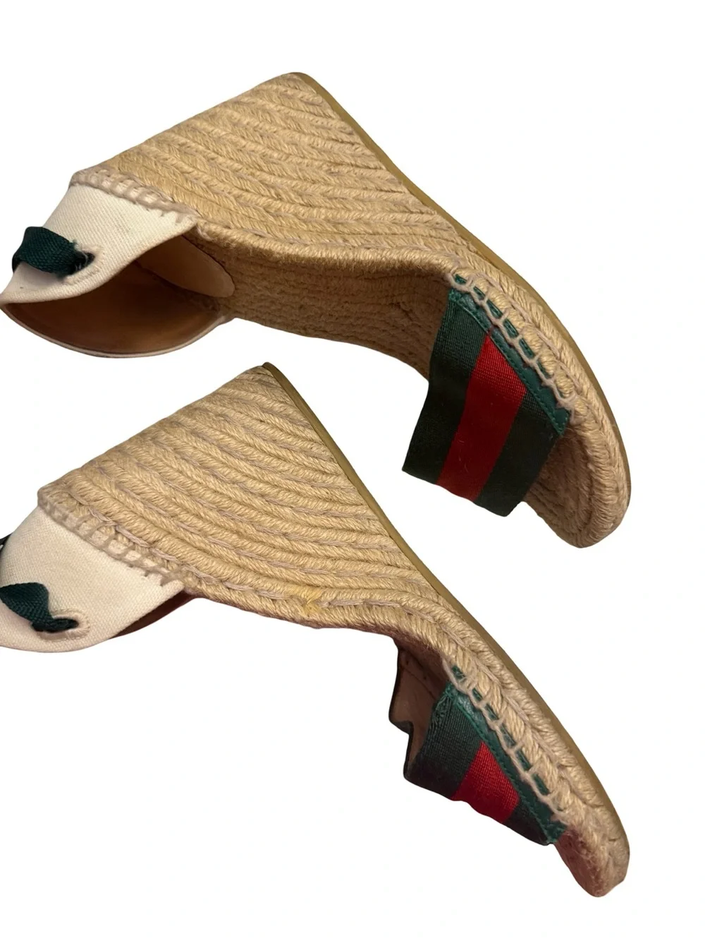 Gucci Lilibeth Web espadrille wedge sandals Sz  38
